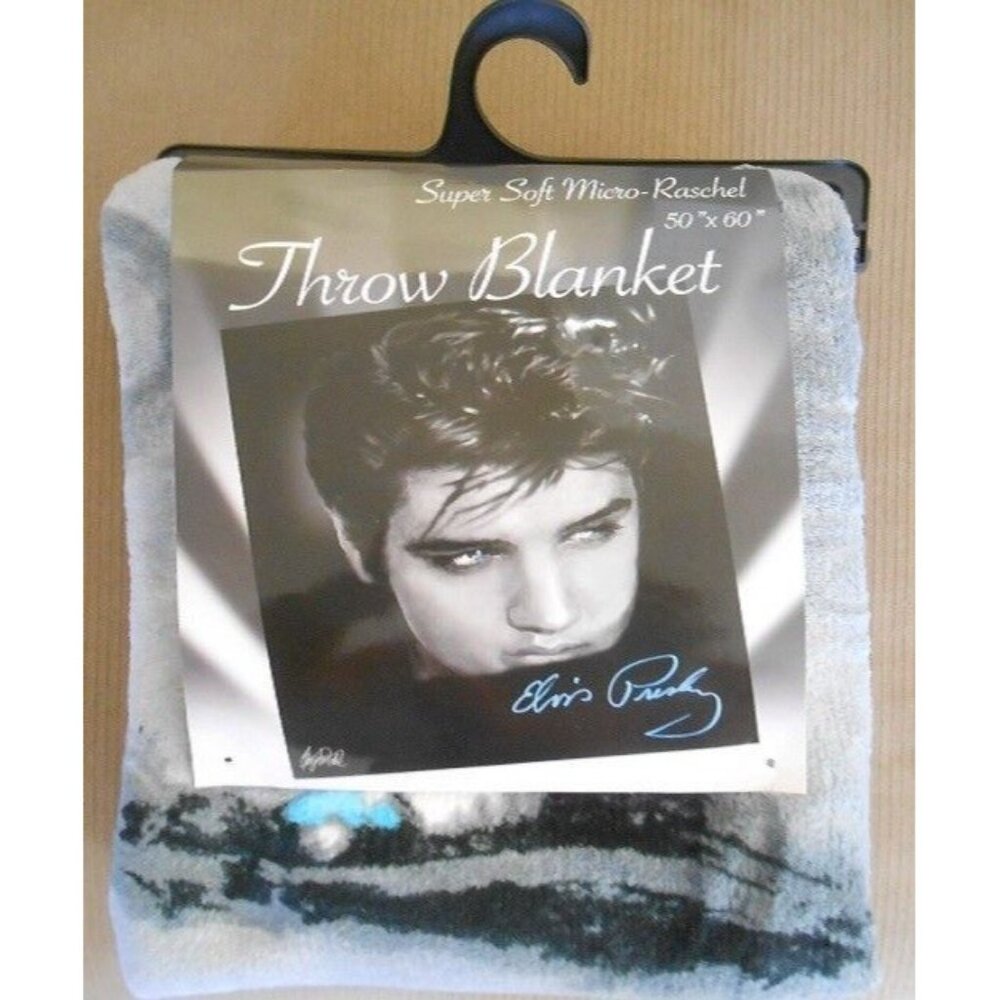 New Elvis Presley Blue Eyes Plush Fleece Throw Gift Blanket The King Portrait - Picture 4 of 4